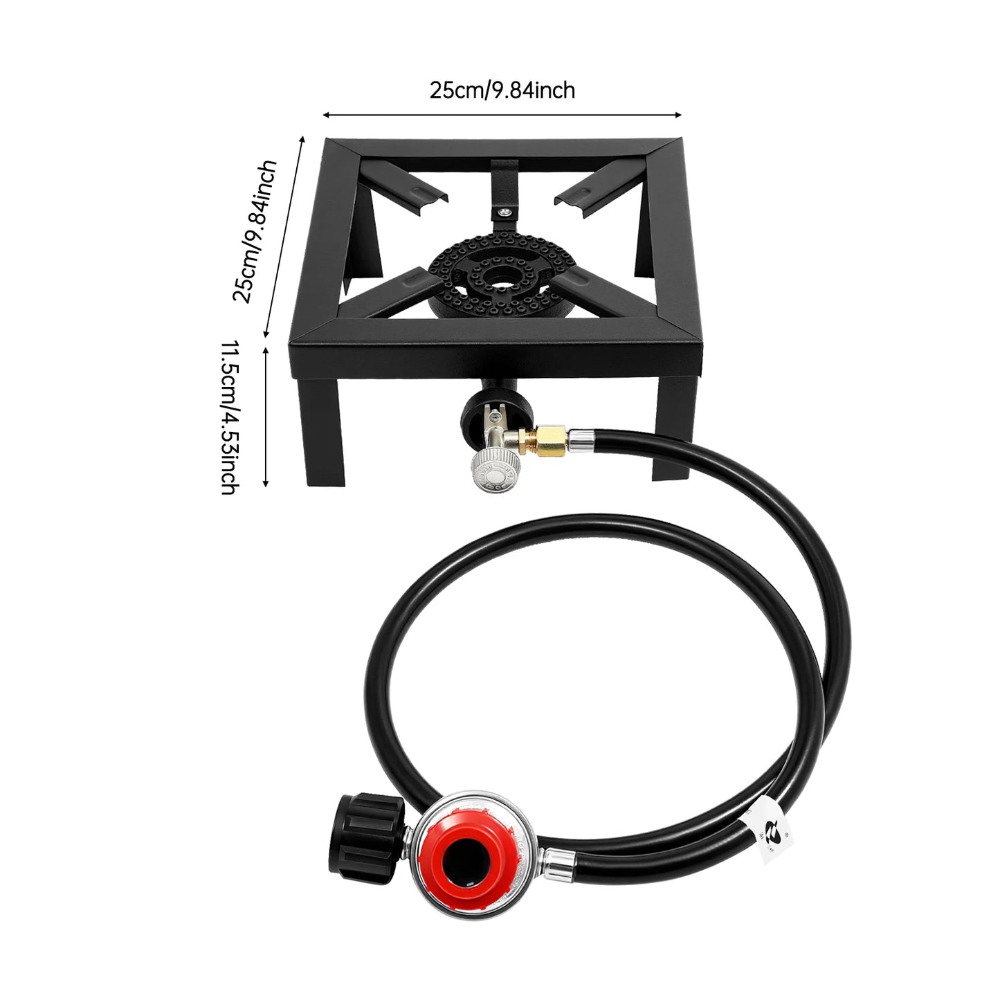 Portable Single Burner Outdoor Gas Stove With Adjustable Regulator Hose