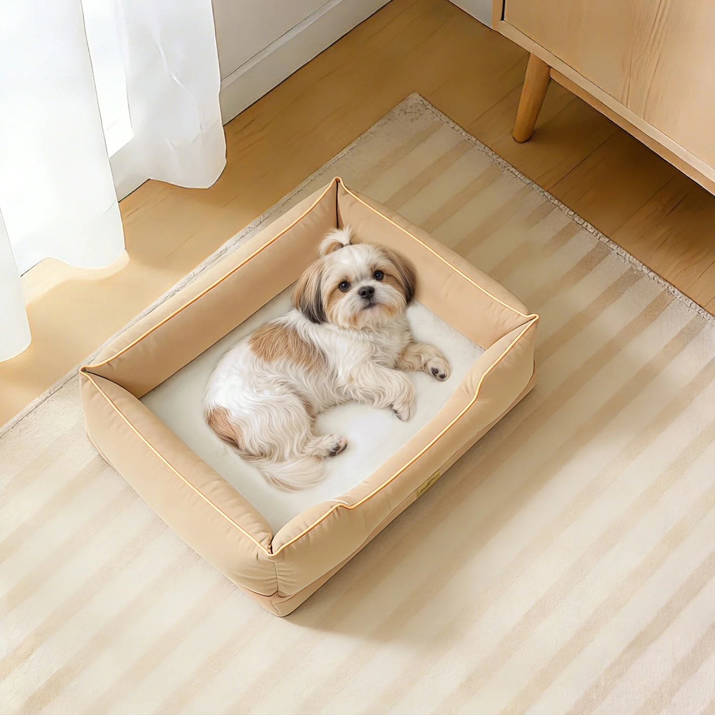 BINGOPAW Orthopedic Rectangular Dog Bed With Removable Cover