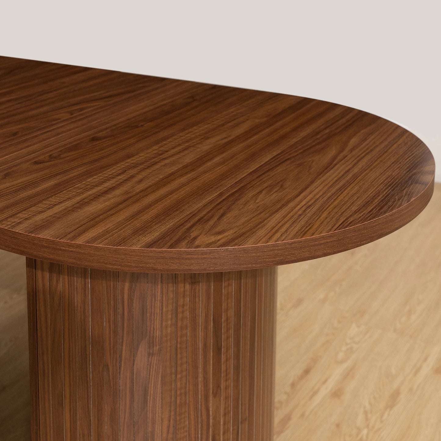 Wooden Oval Dining Table For Six To Eight With Finish