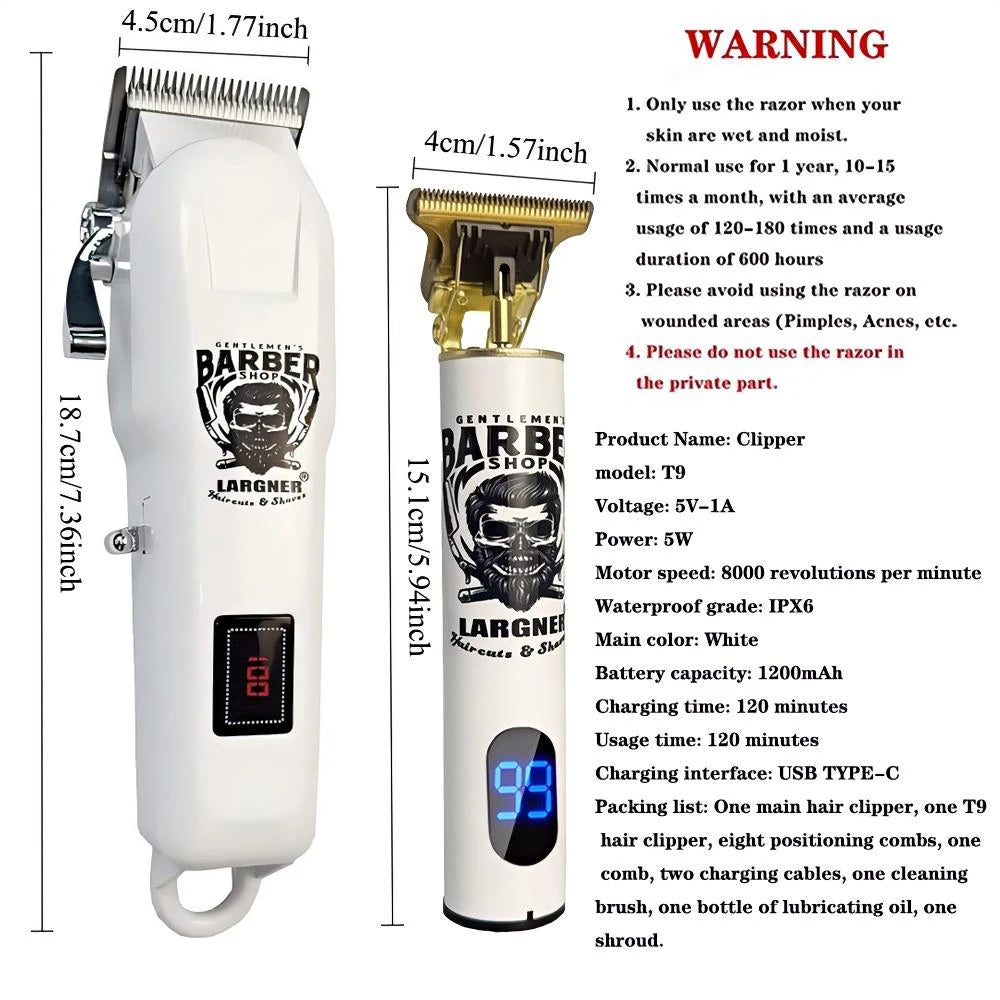 Largner Hair Clipper and Shaver with Ceramic T-Blade
