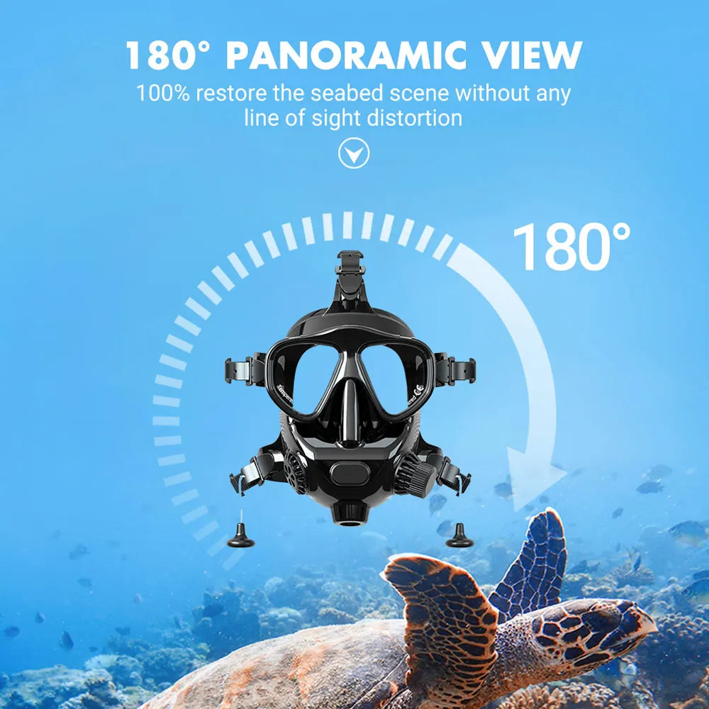 Full Face Diving Snorkel Mask With Panoramic Dry Top System