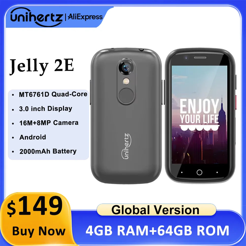 Unihertz Jelly 2E Unlocked 4GB 64GB Android 12 Smartphone