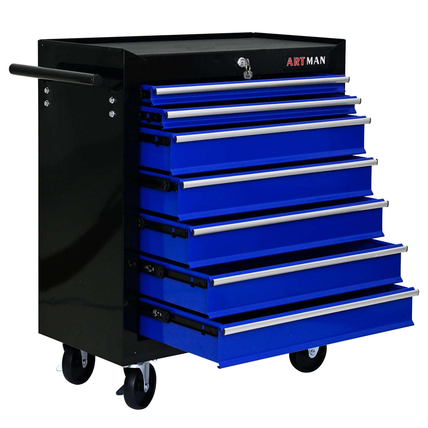 Artman 7 Drawer Rolling Tool Cabinet With Key Lock