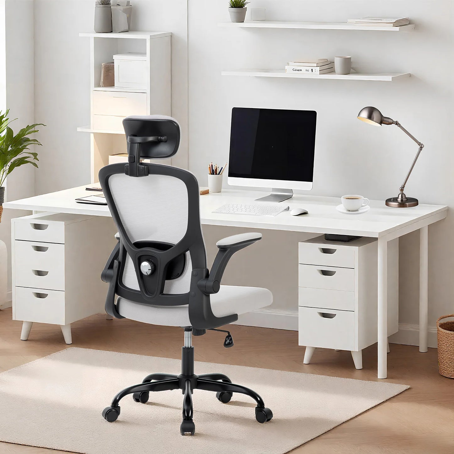 HiMISS Ergonomic High Back Mesh Office Chair With 2D Headrest