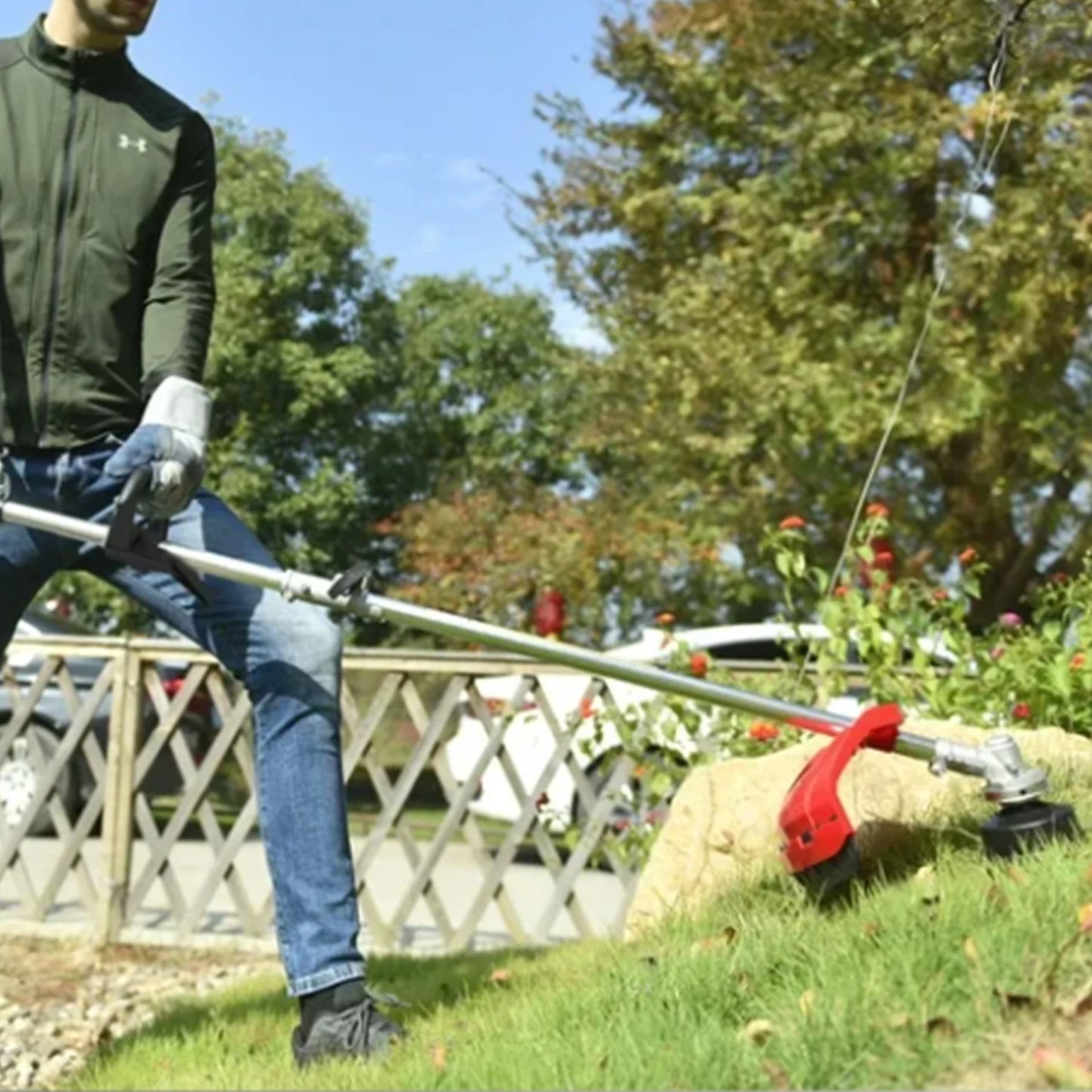 4-Stroke Gas Weed Eater 31cc Straight Shaft Trimmer