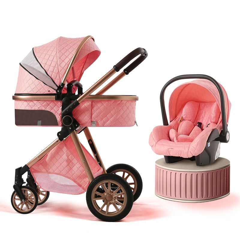 B.childhood Luxury 3 In 1 Baby Stroller Pushchair Infant Carrier