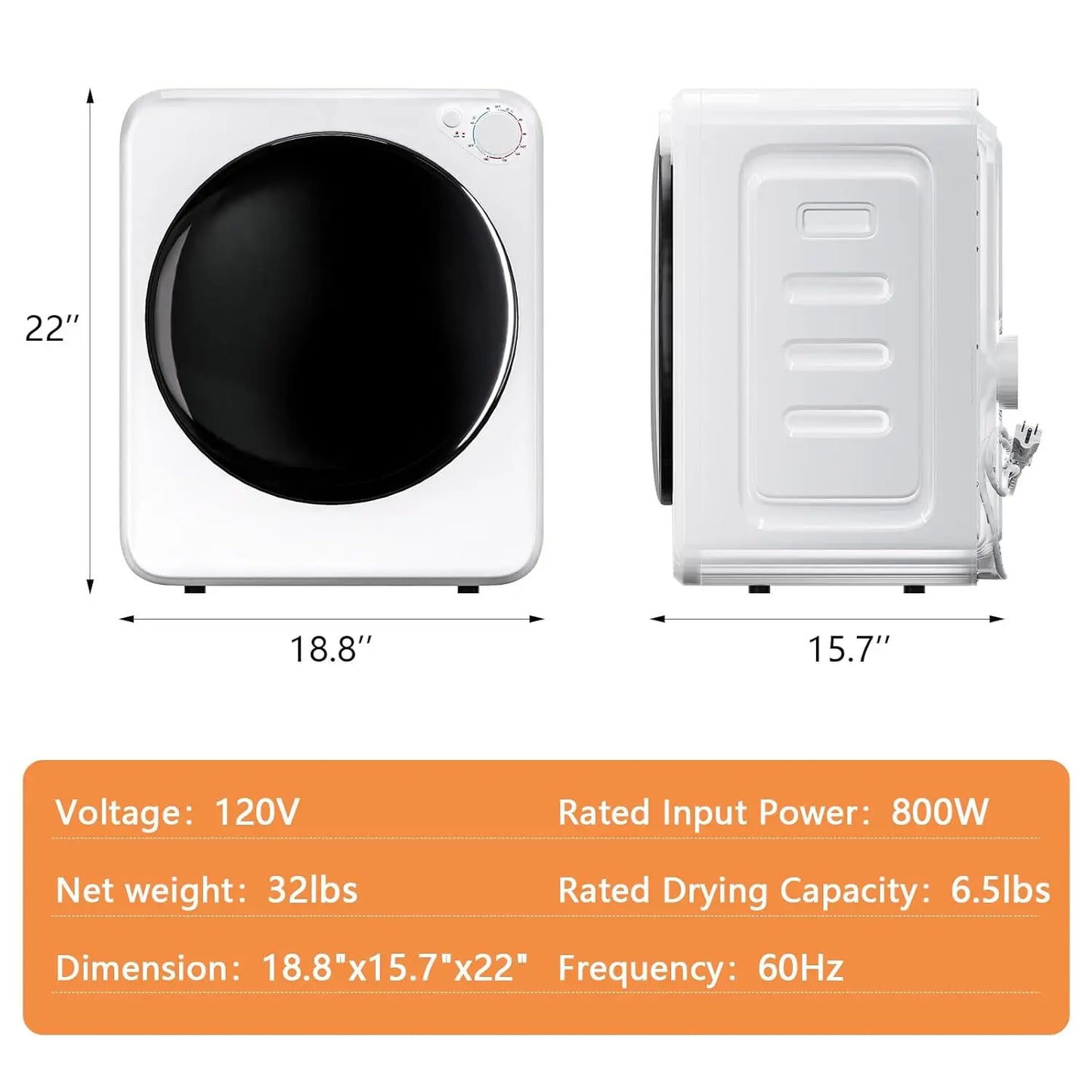 Portable Washer And Dryer Combo Fully Automatic With Five Modes