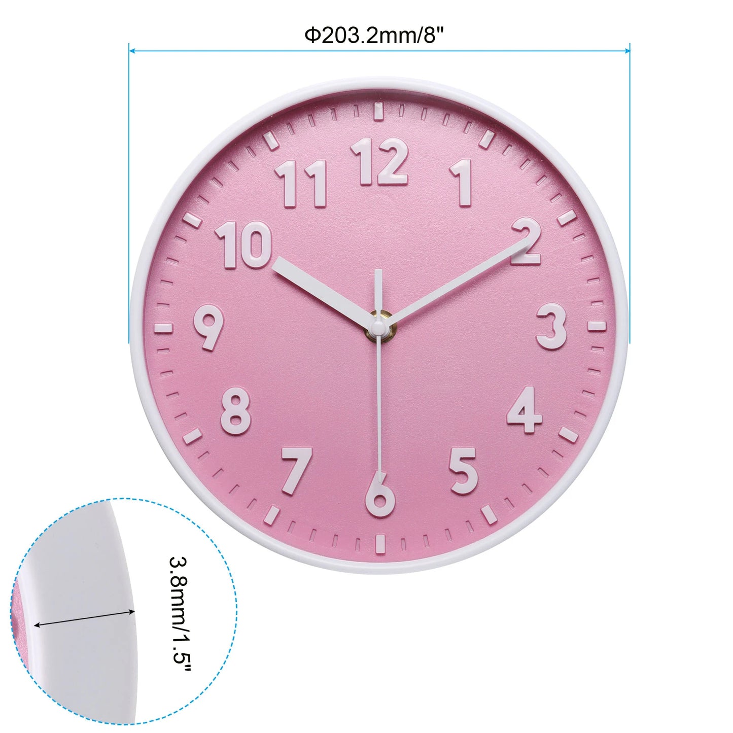 UXCELL Silent Quartz Wall Clock Battery Operated 3D Numbers