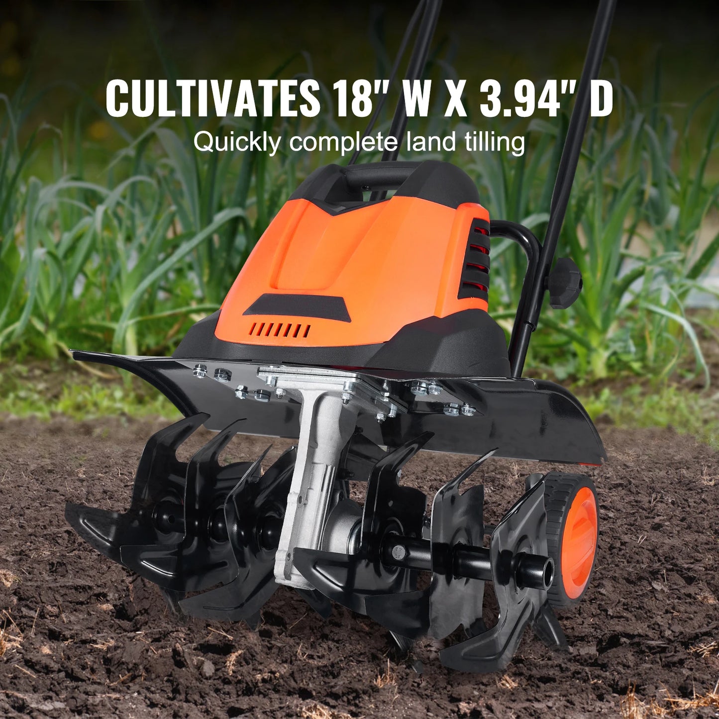 SucceBuy 12 Amp Electric Tiller Cultivator With Steel Mn Tines
