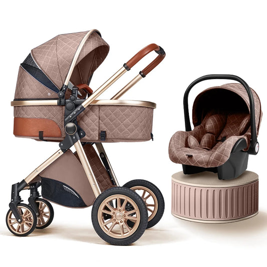 B.childhood Luxury 3 In 1 Baby Stroller Pushchair Infant Carrier