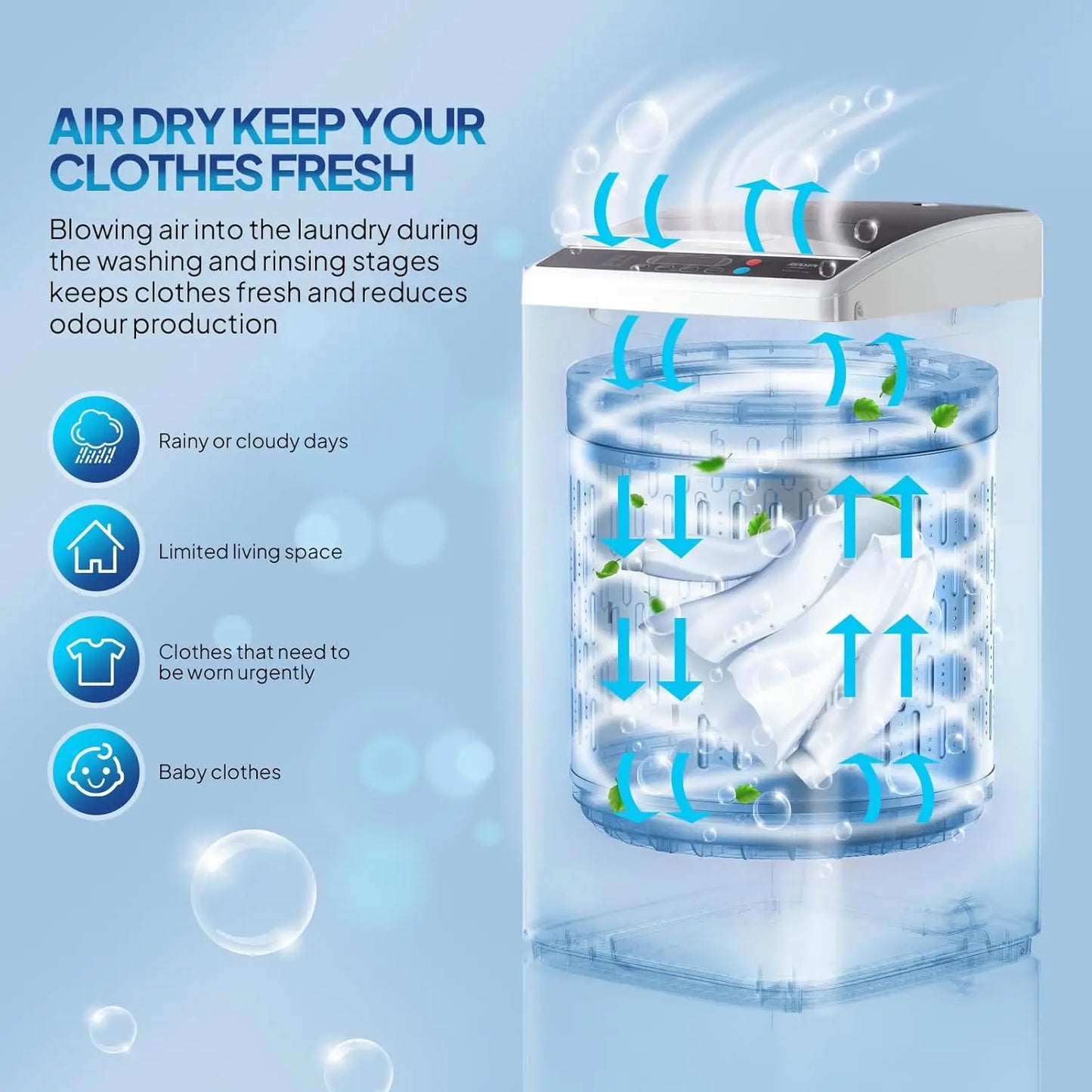 Portable Full Automatic Compact Washing Machine With Stainless Steel Drum