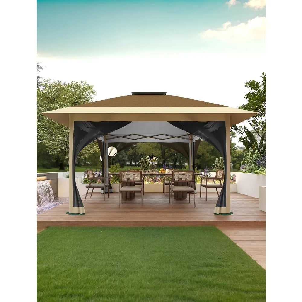 XIAOLANG Instant Pop Up Gazebo Shelter With Mosquito Netting