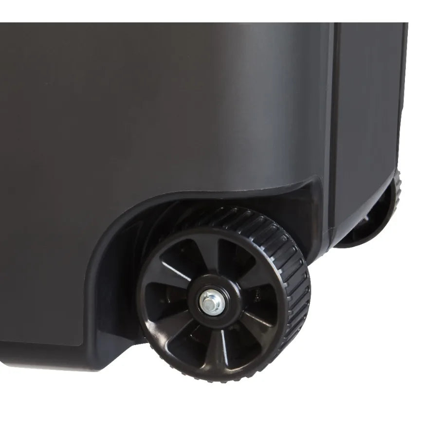 Wheeled Heavy Duty Plastic Garbage Can With Attached Lid