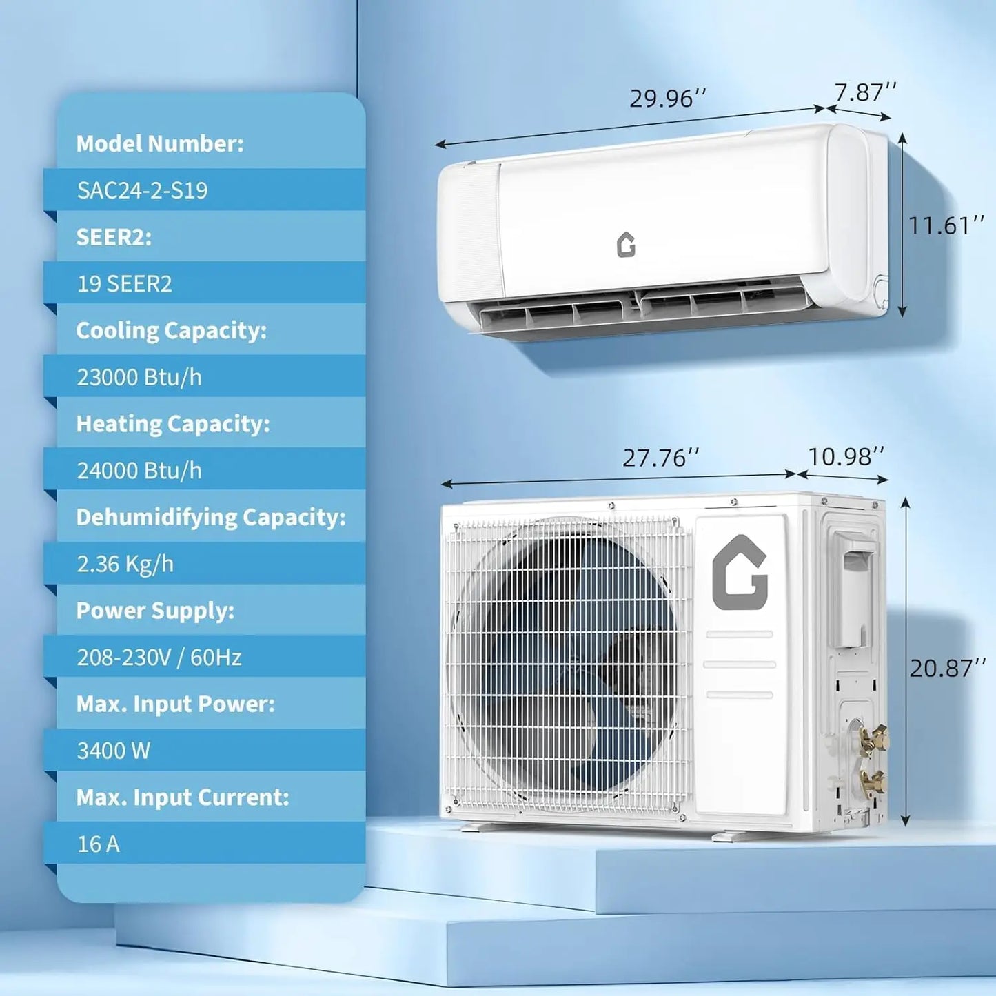 Acekool 24000 BTU Mini Split Heating And Cooling System