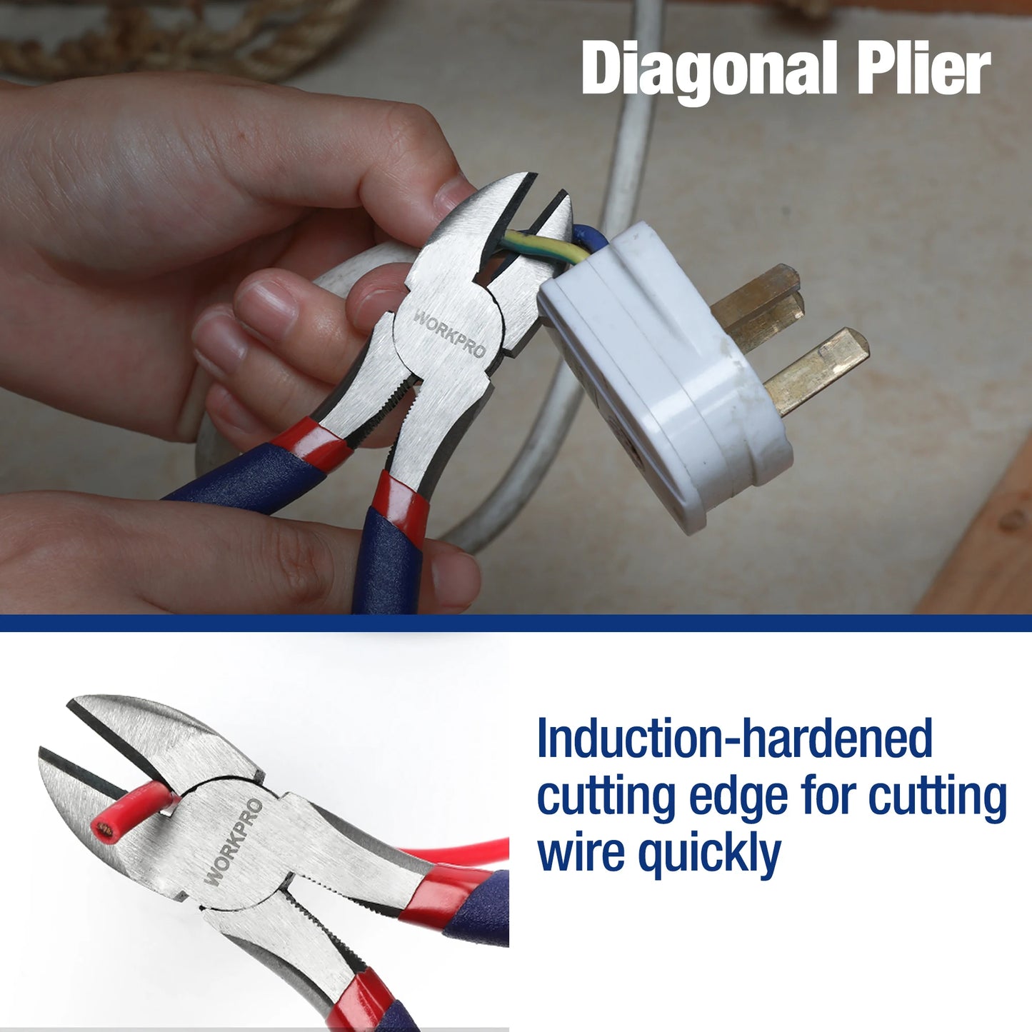 Workpro 7 Piece Pliers Set With Groove Joint Long Nose Slip Joint Diagonal DIY