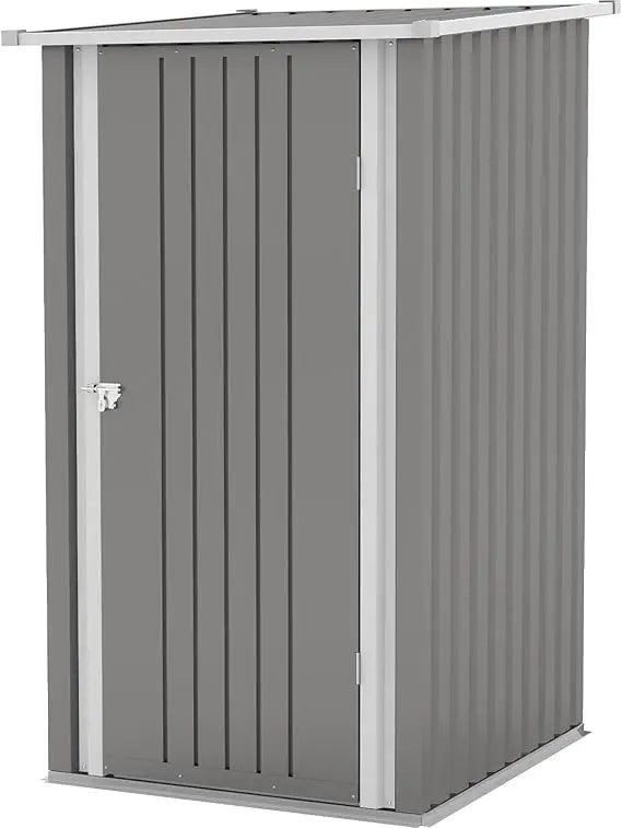 Outdoor Storage Shed With Sloping Roof And Lockable Door