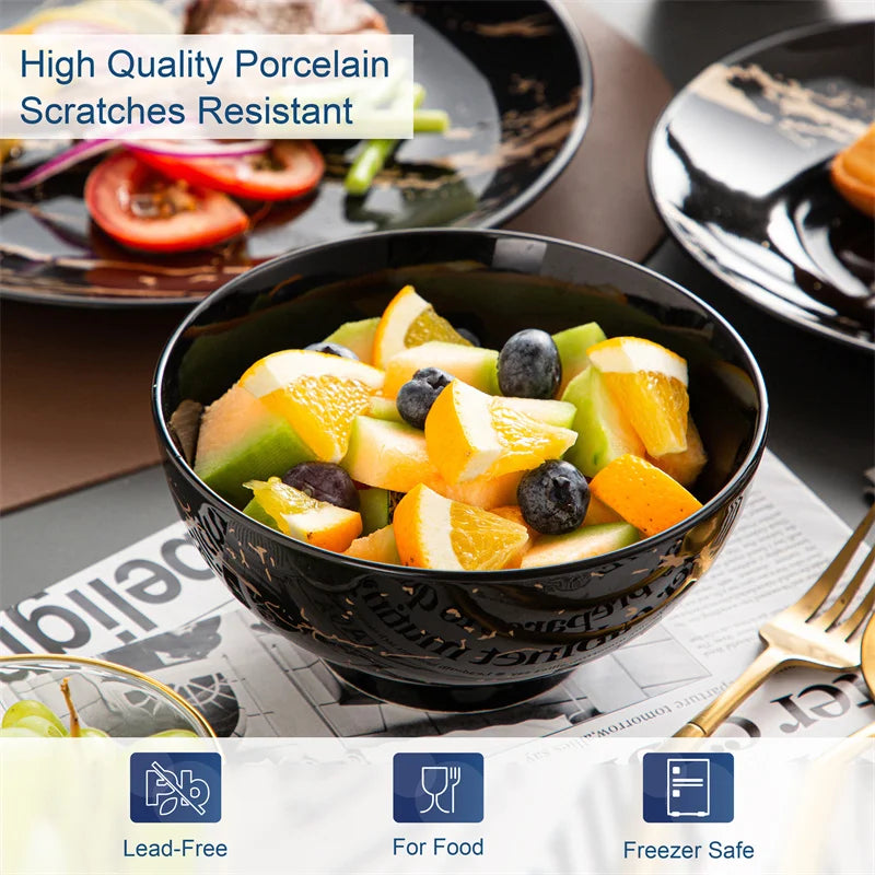 Porcelain Dinnerware Set With Splash Design