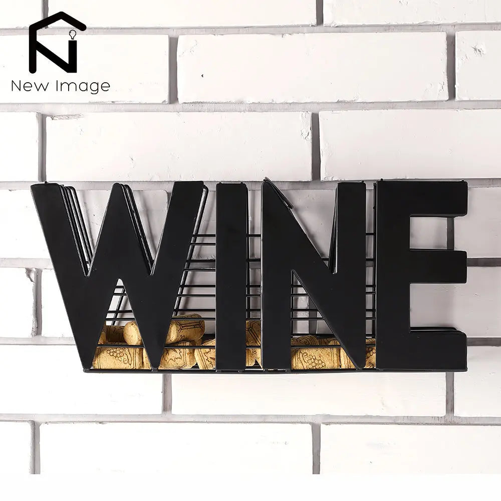 NEWIMAGE Modern Wine Cork Holder Rack for Kitchen Countertop Decor