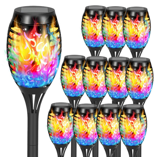 Solar Torch Lights With LED Flame Outdoor Lantern Garden Pathway