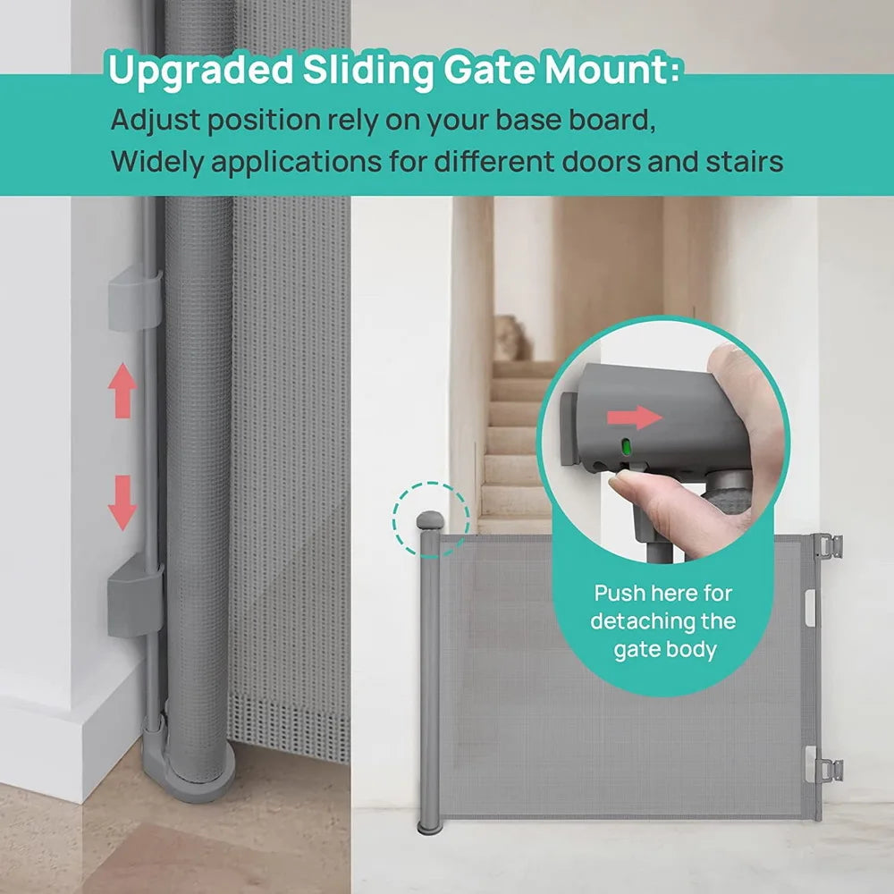 Retractable Baby Safe Gate For Doorways And Stairs