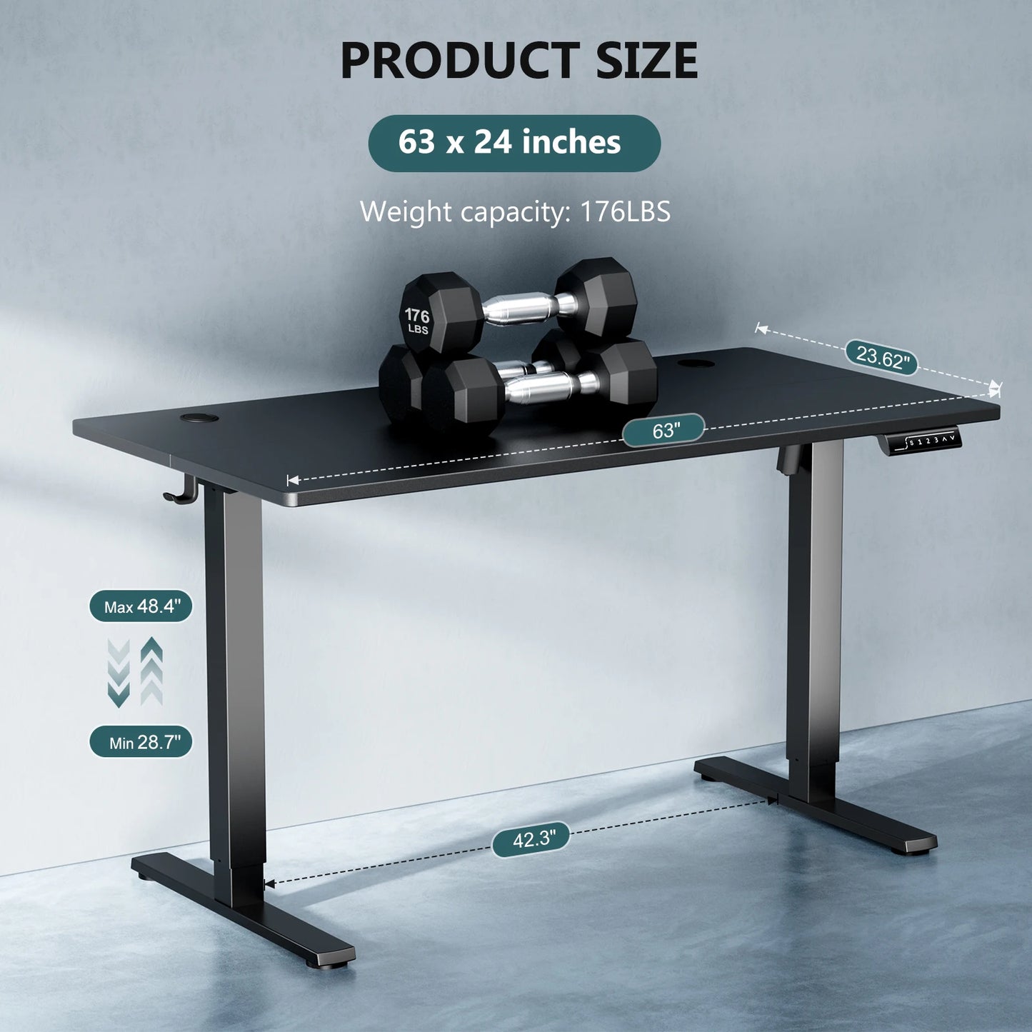 MCQ Electric Standing Desk With Adjustable Height For Home Office