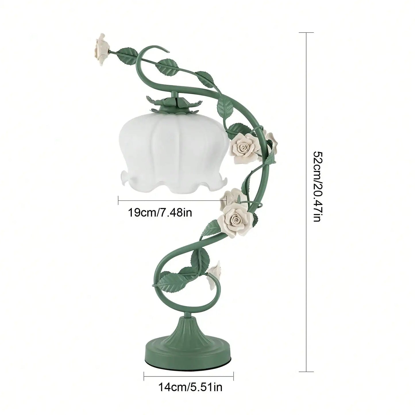 Stained Glass Flower Bedside Lamp With Nightstand Reading Light