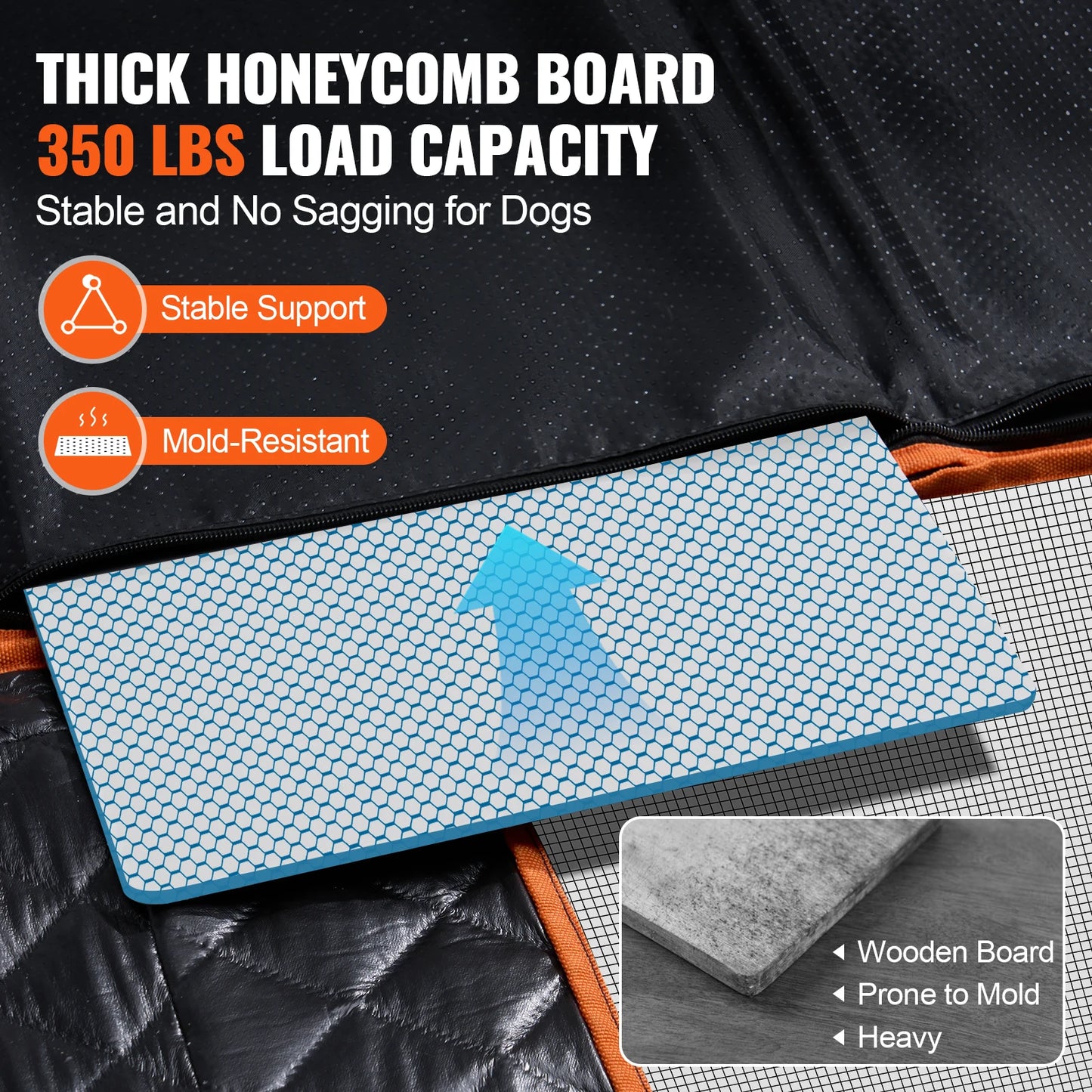 Dog Car Seat Cover Hammock Back Seat Extender With Mesh Window Pocket 350 Lbs