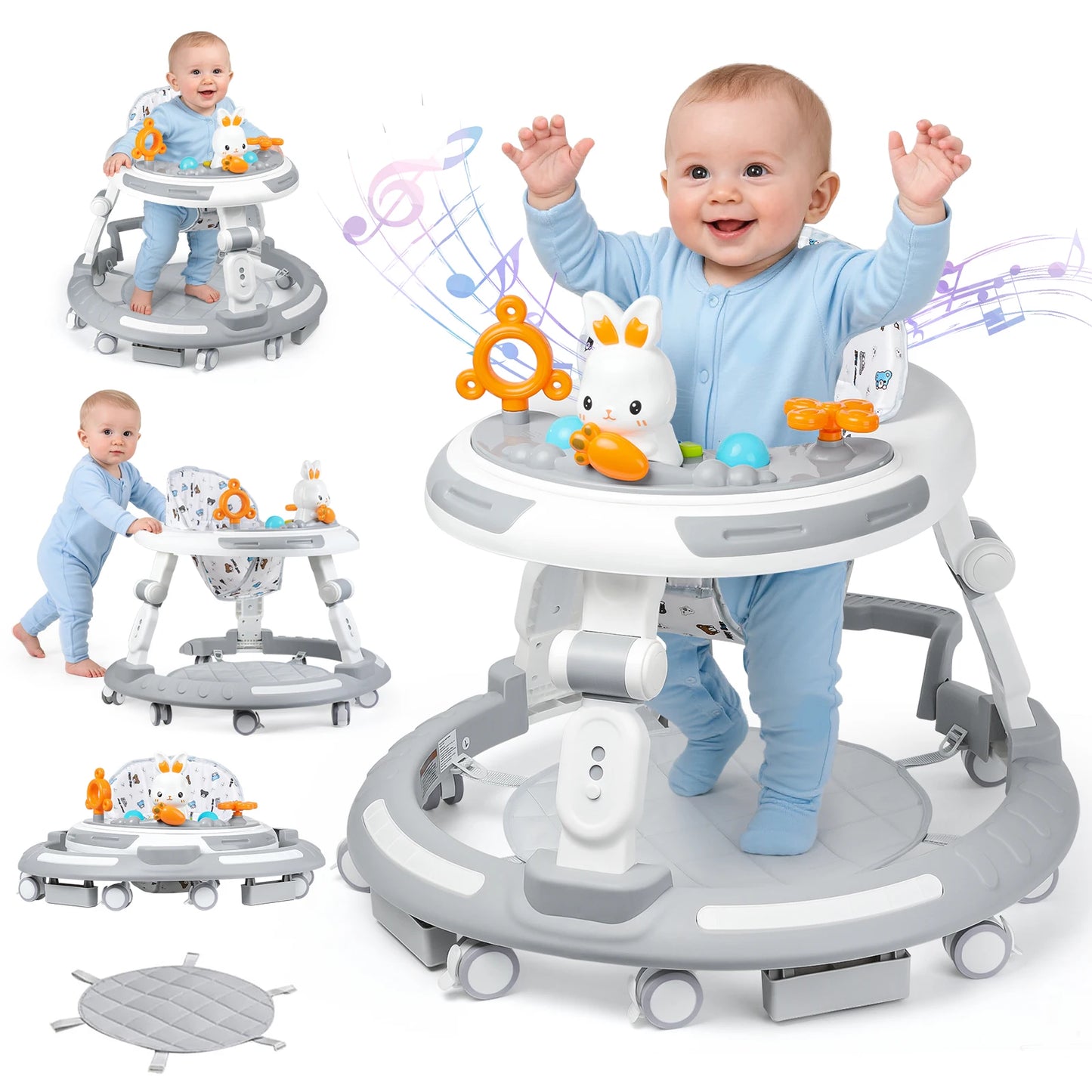 Safety-Enhanced 4-In-1 Baby Walker And Play Center