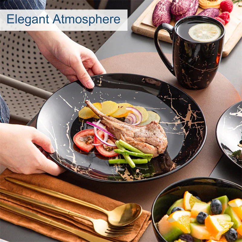 Porcelain Dinnerware Set With Splash Design