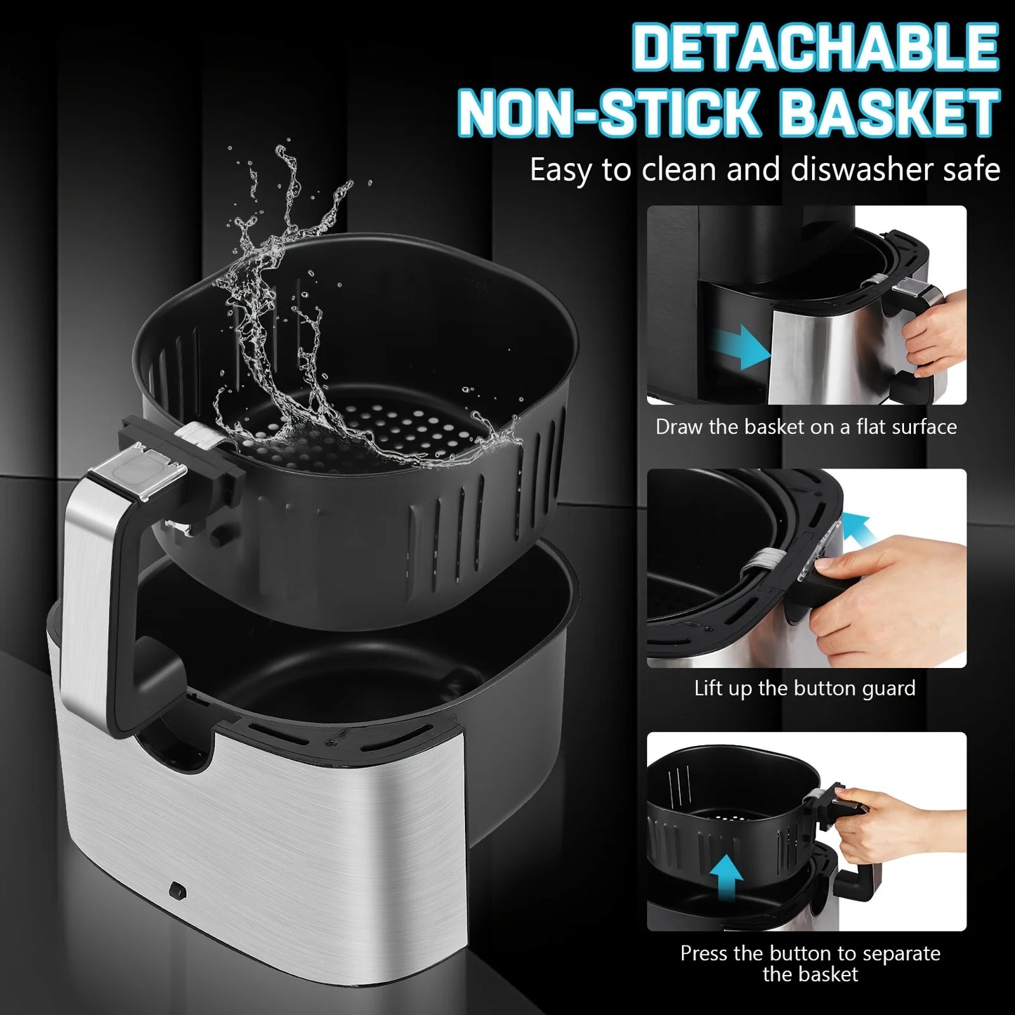 KitCook 1500W Air Fryer With Digital Touch Screen And 8 Presets