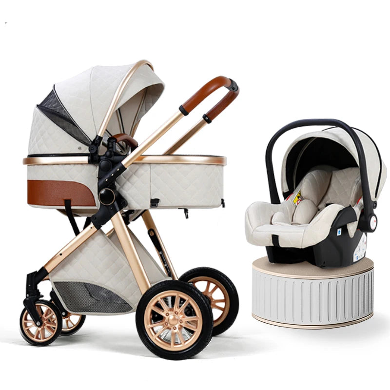 B.childhood Luxury 3 In 1 Baby Stroller Pushchair Infant Carrier