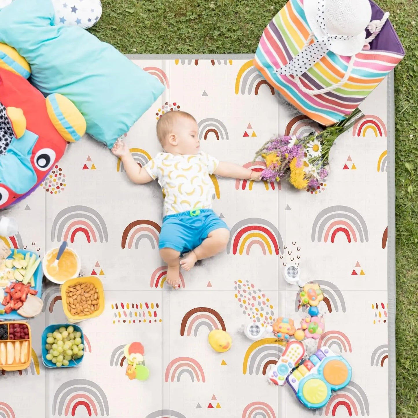 Foldable Baby Play Mat Safe Foam Tummy Time Surface