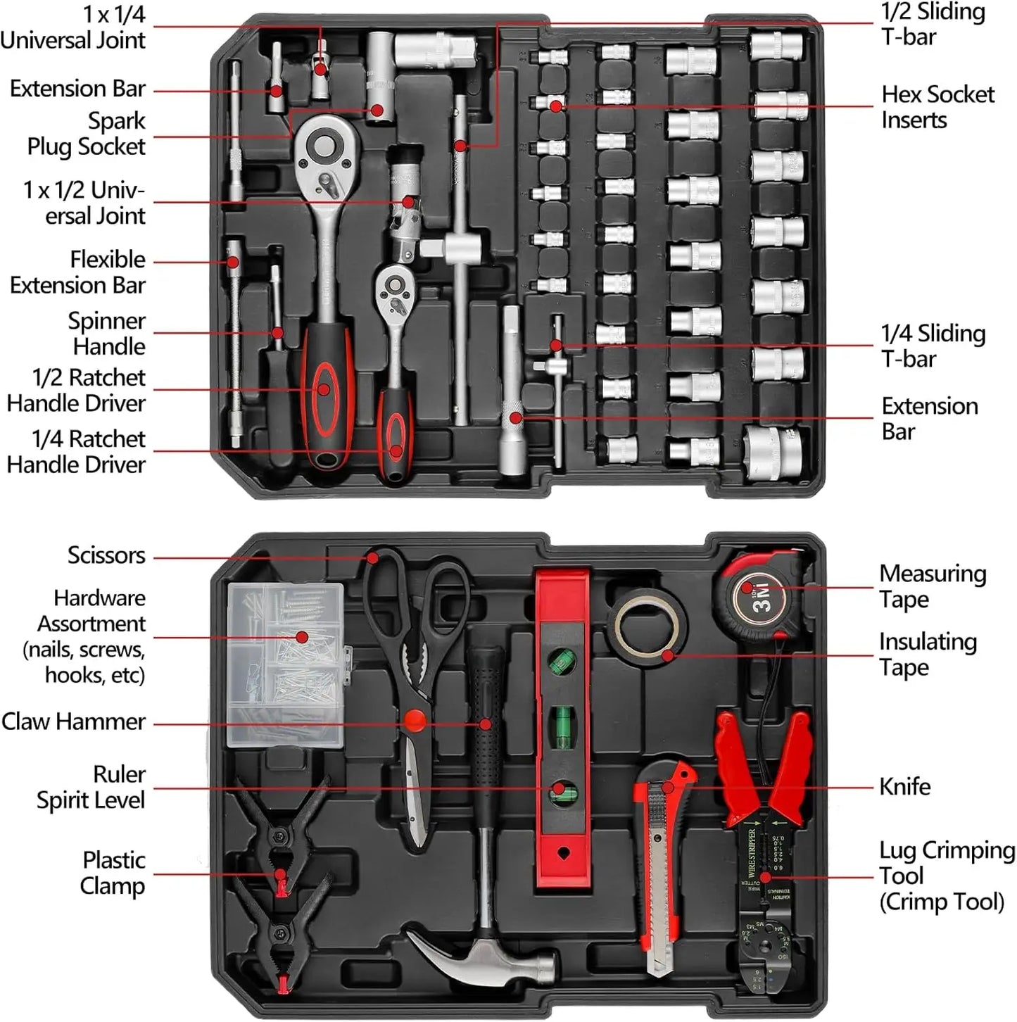TLGREEN 799 Piece Mechanic Tool Set With Trolley Case Wrenches