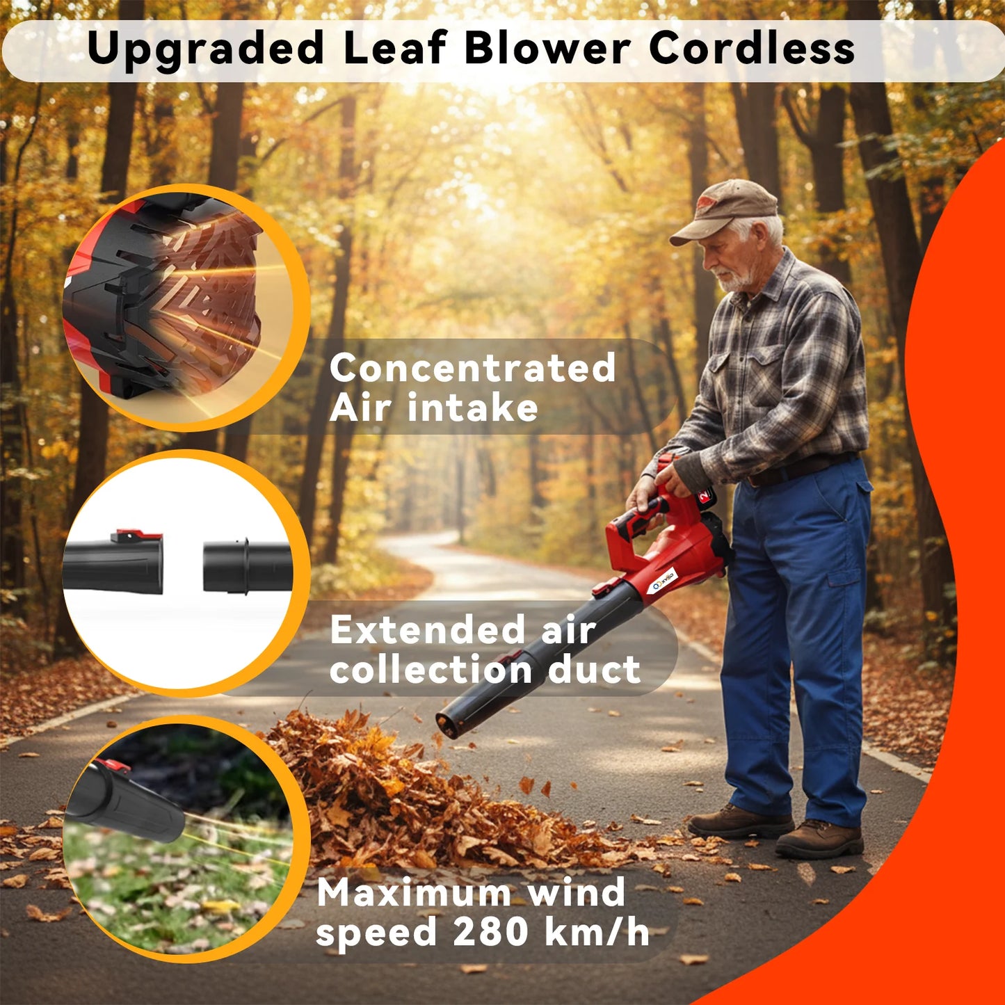 XYSD Cordless Leaf Blower 650 CFM with 21V Battery