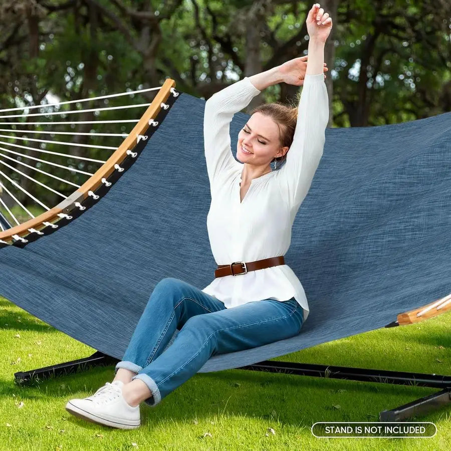 Heavy Duty Two Person Curved Bar Hammock For Poolside Patio